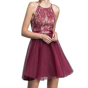 Aspeed Design D136 Cocktail Dress Red Size XS